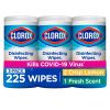 Clorox Disinfecting Wipes, Crisp Lemon and Fresh Scent, 225 Count, 3 Pack