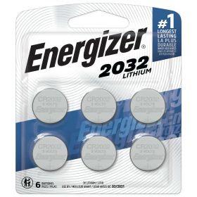 Energizer 2032 Batteries (6 Pack), 3V Lithium Coin Batteries