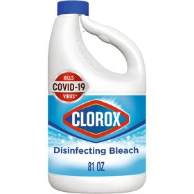 Clorox Disinfecting Liquid Bleach, Regular Scent, 81 fl oz