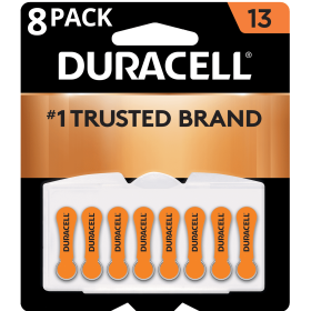 Duracell Hearing Aid Batteries with Easy-Fit Tab, Size 13, 8 Pack