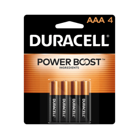 Duracell CopperTop Alkaline Batteries, AAA, 4/PK