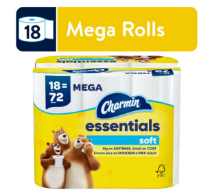 Charmin Essentials Soft Toilet Paper, 18 Mega Roll