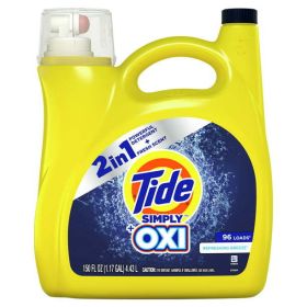 Tide Simply + Oxi Liquid Laundry Detergent;  Refreshing Breeze 96 loads 150 fl oz